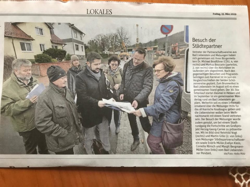 Auch die lokale Presse in Bad Liebenstein berichtet über den Besuch